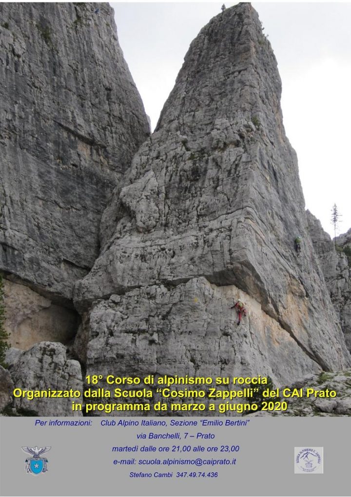 Locandina 18 Corso Arrampicata su Roccia