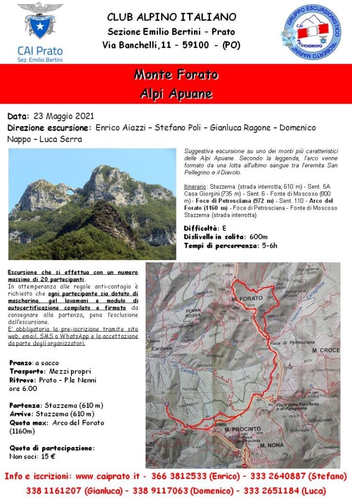 Locandina CAI Monte Forato 210523