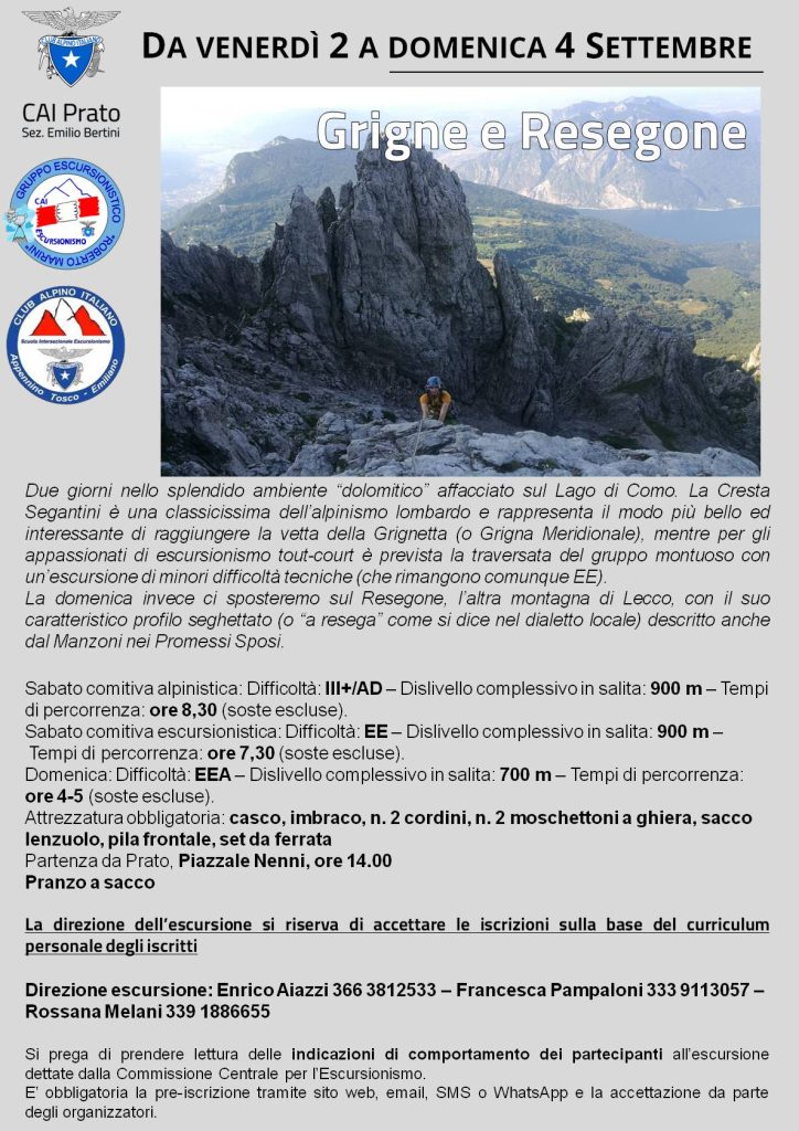 Locandina Grigne Resegone - 02/09/2022