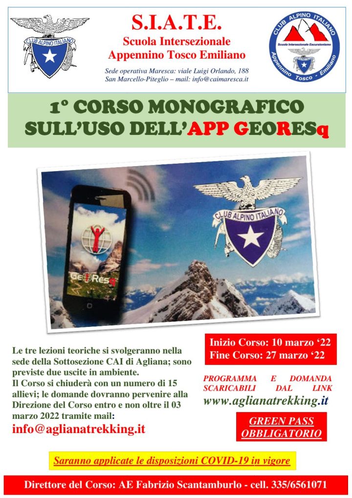 Locandina corso GeoResQ 2022