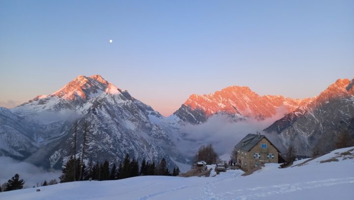 Alba sull'Antelao dal Rifugio Chiggiato