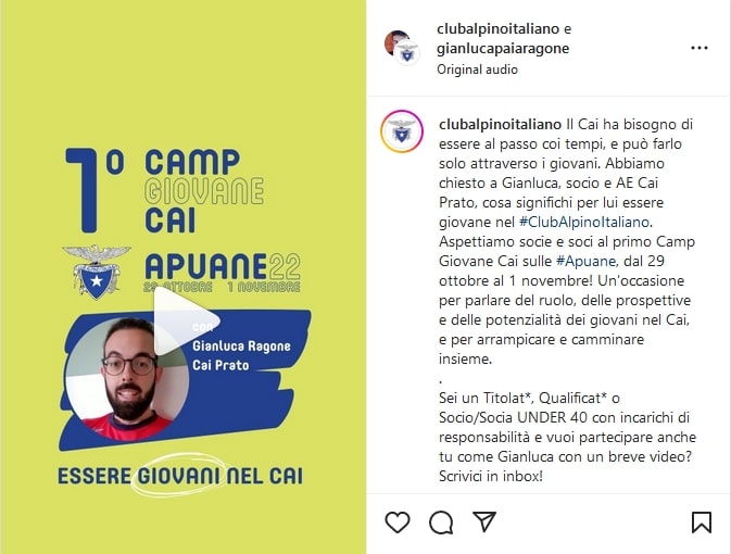 Contributo Gianluca Camp Giovane CAI 2022